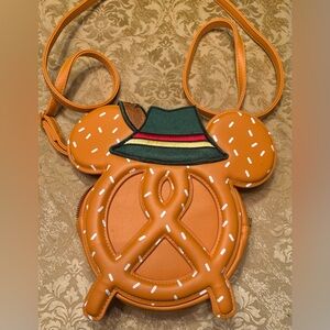Mickey Icon Pretzel Germany Oktoberfest Epcot Crossbody Bag Disney Parks